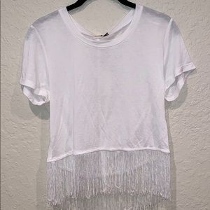 MONROW NWT fringe shirt
